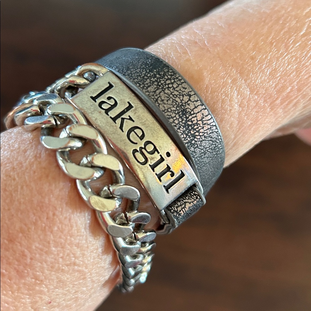 Silver and Black Lakegirl Bracelet wraps three times - Picture 2 of 14